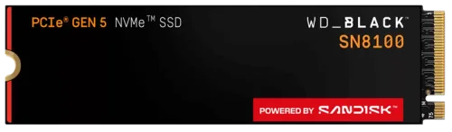 Твердотельный накопитель Western Digital Black SN8100 SSD M2.2280 PCIe 5.0 1Tb, 14900MBs/14000MBs, TBW 1200, WDS100T1X0M, 1 year