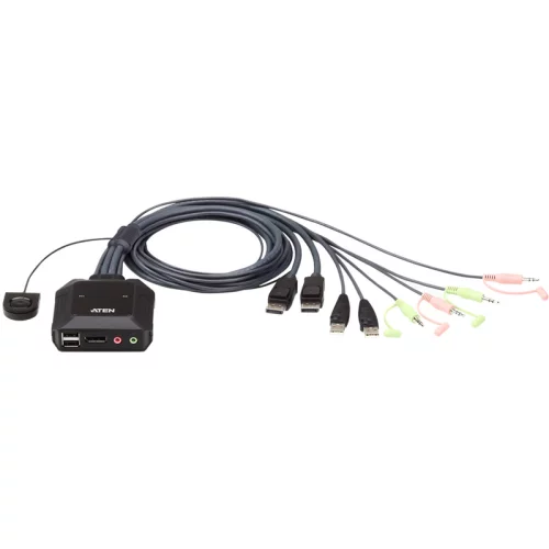 2-портовый, USB, DisplayPort, кабельный KVM-переключатель с пультом удаленного переключения порта, разрешение 2560 x 1600 при 60 Гц/ 2 PORT HDMI KVM SWITCH. (CS22DP)