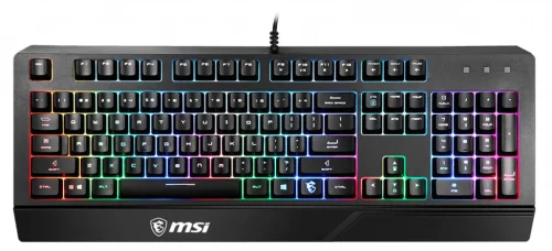 Клавиатура игровая MSI VIGOR GK20, membrane Keyboard with ergonomic keycaps and wrist rest. 12 Key Anti-ghosting Capability. Water Resistant (spill-proof), Static multi-colour backlighting (S11-04RU230-CLA) фото 3