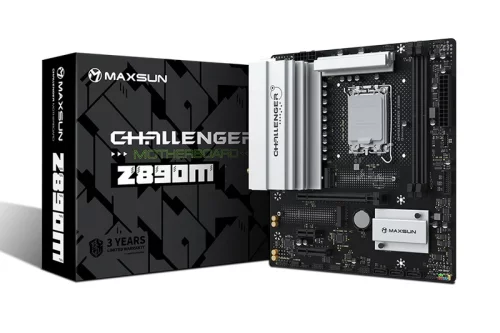 Материнская плата MAXSUN MS-Challenger Z890M, LGA1851, Z890, 2*DDR5, 3*SATA3, 2*M.2, USB 3.2, USB 2.0, Type-C, 1*PCIEx16, 1*PCIex4, 1*PCIex1, HDMI+DP, mATX