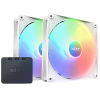 Кулер для корпуса ПК/ Case Cooler NZXT F140 RGB Core Twin Pack (140x140x25mm, 4-pin PWM, RGB, 89.48CFM, 32.5dBA, 1800RPM, White, 2pcs) (RF-C14DF-W1)