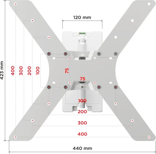 Кронштейн для телевизора Holder LCD-5566-W белый 32-55 макс.45кг настенный поворотно-выдвижной и наклонный фото 8