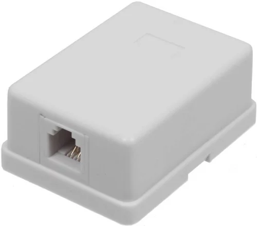 Телефонная розетка настенная 1 порт 6P4C, винтовая (TWT-SS1-12-WH)