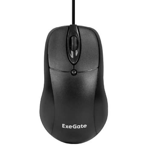 Exegate EX298195RUS Мышь ExeGate Professional Standard B100 (USB, оптическая, 1000dpi, 3D, 3 кнопки и колесо прокрутки, длина кабеля 1,5м, черная, Color Box) фото 3