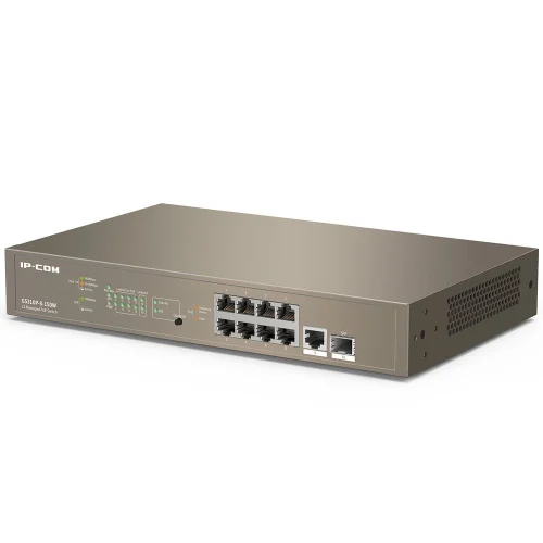 Коммутатор IP-COM G5310P-8-150W Управляемый PoE гигабитный коммутатор L3, 8PoE портов, 1 Uplink, 1 SFP фото 2