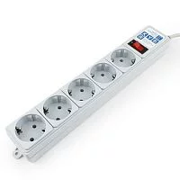 Фильтр-удлинитель Power Cube B 1.9 м 5 розеток (серый) 10А/2,2кВт/ Surge protector Power Cube B 1.9 m 5 outlets (gray) 10A / 2.2kW (SPG-B-6)
