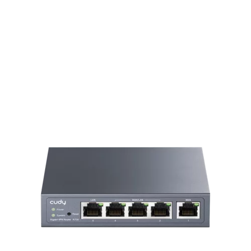 Маршрутизатор/ Gigabit Multi-WAN VPN Router, 1 GbE WAN, 1GbE LAN, 3 Configurable WAN/LAN, Load balancing, Link Backup, Zerotier/Wireguard/OpenVPN/IPSec/L2TP/PPTP VPN Server and Client, Zerotier, IPv6, TR069/098/TR181/TR111, DNS over (R700)