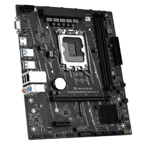 MAXSUN MS-Challenger H610M-D, LGA1700, H610, 2*DDR4, 3*SATA3, M.2, 2*USB 3.2, 4*USB 2.0, 1*PCIEx16, 1*PCIEx1, VGA+HDMI, mATX фото 3
