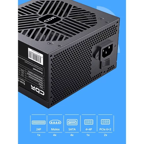 Блок питания CBR ATX 550W, 12cm fan, 24pin, 1*4+4pin, 1*6+2pin, 2*IDE, 3*SATA, кабель питания 1.2м, черный [PSU-ATX550-12MD] OEM фото 3