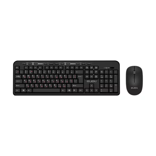 SVEN KB-C3200W Набор беспроводные клавиатура и мышь чёрные (2.4 Ггц, USB, 115 кл, 4 кнопки, 2000 dpi, 1 х АА, 1 х АА) (SV-019044)