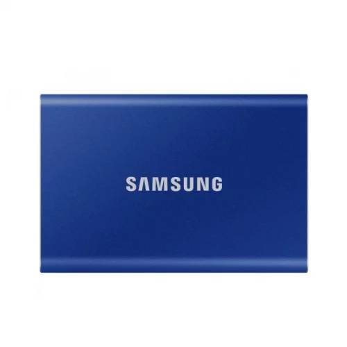 Внешние HDD и SSD/ Samsung External SSD T7, 2000GB, Type-C, USB 3.2 Gen2, R/W 1050/1000MB/s, 85x57x8mm, Indigo Blue (12 мес.) (MU-PC2T0H/WW)