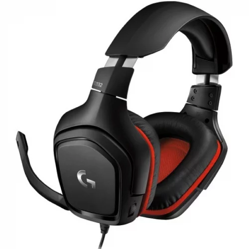 Гарнитура игровая Logitech G332 Wired, Mini jack 3.5 mm, Black-red (981-000757) фото 4