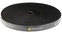 Хомут-липучка LANMASTER шириной 20 мм, 30 м, черный (LAN-VCM30M-BK)