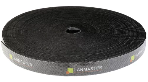 Хомут-липучка LANMASTER шириной 20 мм, 30 м, черный (LAN-VCM30M-BK)