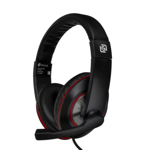 Наушники с микрофоном Оклик HS-L390G DRAGON черный/ красный 1.8м мониторные оголовье (1100413)