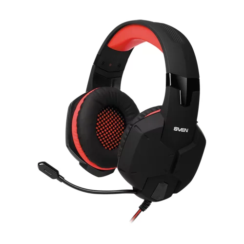 Игровые стереонаушники с микрофоном SVEN AP-G988MV, черный-красный (SV-014797)