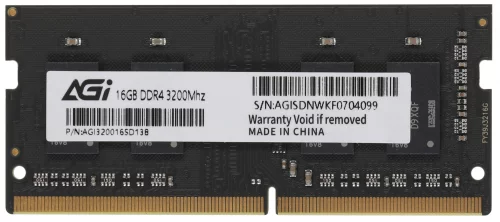 Память DDR4 16GB 3200MHz AGi AGI320016SD138 SD138 RTL PC4-25600 CL22 SO-DIMM 260-pin 1.2В Ret