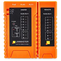 Тестер витой пары с индикаторами, с определением POE (LAN-TST-WRM-310-POE)