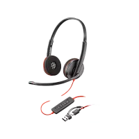 Гарнитура проводная/ Poly Blackwire 3220 Stereo USB-C Headset +USB-C/A Adapter (Bulk) (8X228A6)