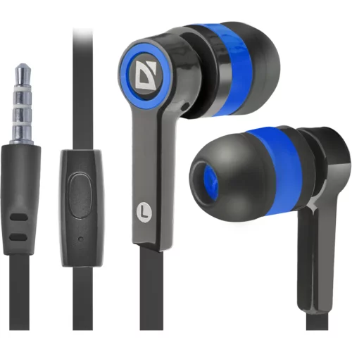 Defender Гарнитура для смартфонов Pulse 420 черный + синий, вставки (63423)