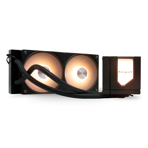 Водяное охлаждение для процессора/ Water Cooling System HSPD W1240 ARGB BLACK (280, 240mm, Black, ARGB/ Fans: 2x120mm, 71CFM, 27dBA, 1800RPM/ Pump height 62mm, 30dBA, 2500RPM, Rad thickness 27mm/ S: 1 (W1240-BKAA)