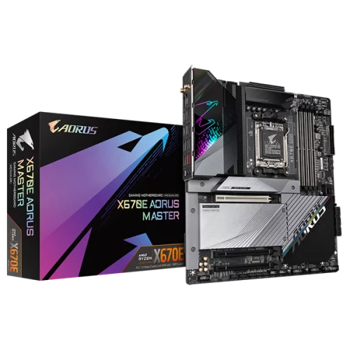 GIGABYTE X670E AORUS MASTER, AM5, X670, 4*DDR5, DP+HDMI, 6 SATA 6 Гб/ с, M2, Audio, Gb LAN, USB 3.2, USB 2.0, Type C, ATX