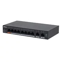 DAHUA DH-CS4010-8GT-60 8-портовый PoE коммутатор с функцией облачного управления L2, 8xRJ45 1Gb PoE, 2xRJ45 1Gb (uplink), суммарно 60Вт, коммутация 20 Гбит/ с, MAC-таблица 8K, металл
