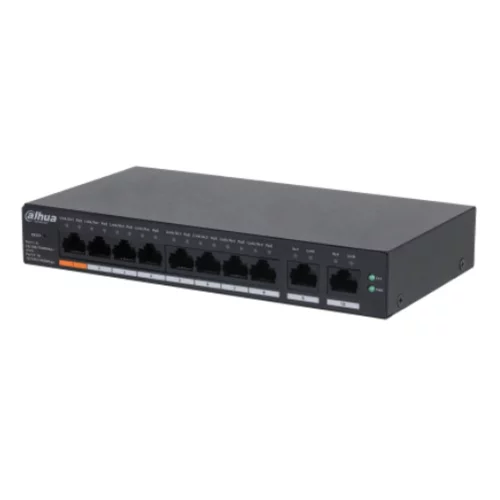 DAHUA DH-CS4010-8GT-60 8-портовый PoE коммутатор с функцией облачного управления L2, 8xRJ45 1Gb PoE, 2xRJ45 1Gb (uplink), суммарно 60Вт, коммутация 20 Гбит/ с, MAC-таблица 8K, металл