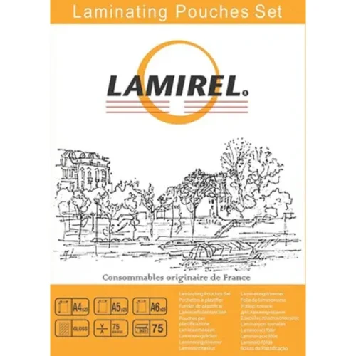 Пленка для ламинирования Lamirel, набор А4, A5, A6 - по 25 шт каждого формата, 75мкм, 75 шт. (LA-78787)
