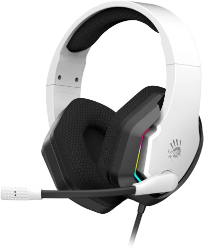 Наушники с микрофоном A4Tech Bloody G260p белый/ черный 2м мониторные USB оголовье (G260P)