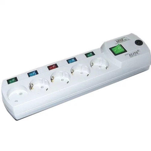 Сетевой фильтр Most ERG CEE 7/ 4 «Schuko» 4 шт, CEE 7/ 16 «Europlug» 1 шт, 5 м, белый (ERG 5 M, WH)