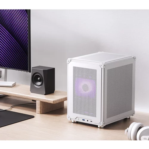 Корпус без блока питания/ Case JONSBO C6-ITX, Micro-Tower, no fan, 1xUSB-A 3.0 + 1xUSB-C 3.1, mDTX, mITX White (C6-ITX WHITE) фото 3
