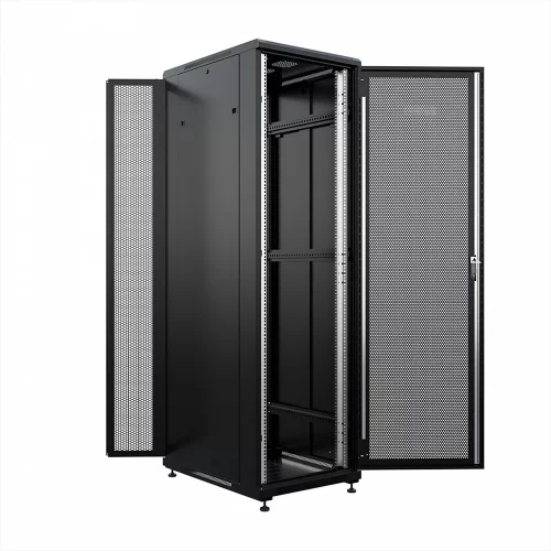 Шкаф напольный универсальный серверный ONTEK TC 42U 800х800мм, 4 профиля 19, двери перфорированная и перфорированная двухстворчатая, боковые стенки (TC42U88PPDLDRSWAS-9005)