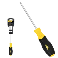 Крестовая отвертка Deli DL635125N PH1x125мм сталь Cr-V, двухкомпонентная прорезиненная рукоять