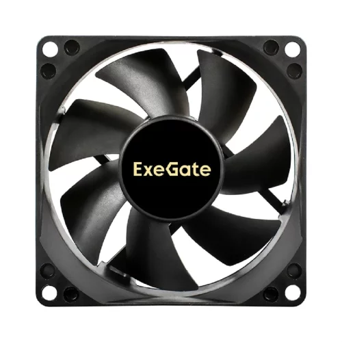 Exegate EX297043RUS Вентилятор 12В DC ExeGate ExtraSilent ES08025S3P (80x80x25 мм, Sleeve bearing (подшипник скольжения), 3pin, 2100RPM, 21dBA)