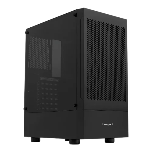 Корпус без блока питания/ Case HSPD M540, Mesh Mid Tower, Black, TG, 0.45 SPCC, no fans, ATX, mATX, mITX, 160/ 300/ 150mm, 2x2.5