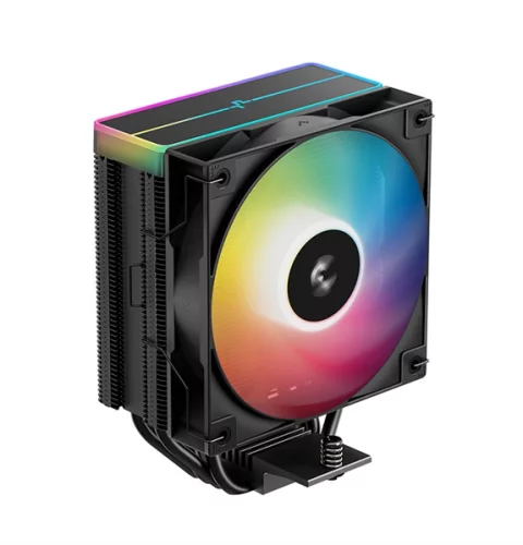 Кулер для процессора DEEPCOOL AG400 BK ARGB V2 LGA1851/1700/1200/115X/AM5/AM4 (18шт/кор, TDP 220W, PWM, ARGB Fan 120mm, 4 тепл. трубки, черный) RET