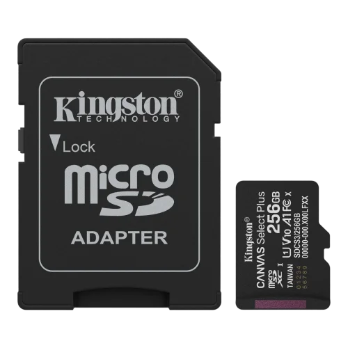 Флеш карта microSDXC 256GB Kingston SDCS3/256GB Canvas Select Plus V10 A1 + adapter