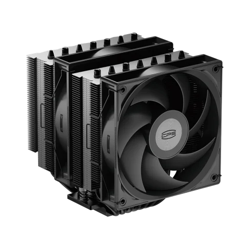 Кулер для процессора/ CPU Cooler PCCooler RT720 BK (270W, 4-pin PWM, 153mm, Al/Cu, 7x6mm, 2x120mm, 73.32CFM, 34.9dBA, 2200RPM, S: 1851/1700/1200/115X, AM5/AM4, black)
