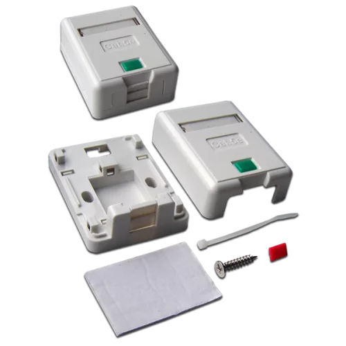 Коробка настенная на 1 кейстоун, с защитной шторкой, белая (LAN-SA1/ S-WH) (LAN-SA1/S-WH)