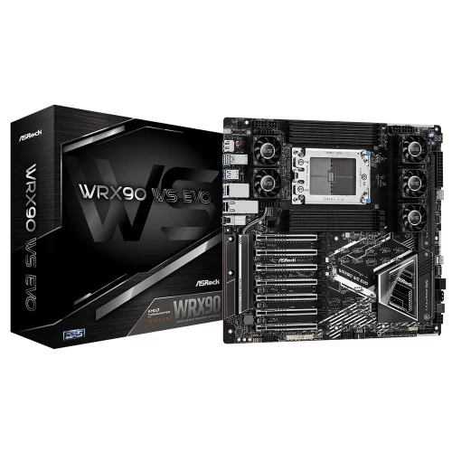 Материнская плата ASROCK WRX90 WS EVO, AMD WRX90, 8*DDR5, 4*SATA, 2*M.2, 2 x SlimSAS, 6*USB 3.2, 2*Type-C, 7*PCIx16, DP, EEB