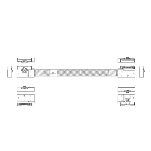 Кабель L285MM010-SD-R Cable MCIO x8 74P (угловой Right Exit) -TO- MCIO x8 74P (угловой Right Exit) , 85 Ohm, L:80cm
