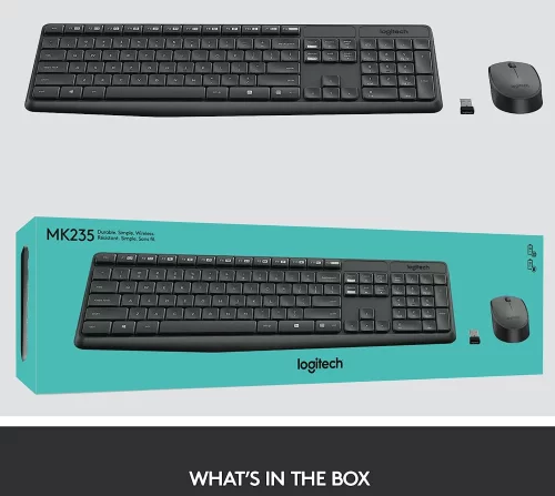 Клавиатура + мышь Logitech Wireless Desktop MK235, USB, Black (920-007931) (920-007931.) фото 8