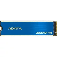 Твердотельный накопитель/ ADATA SSD LEGEND 710, 256GB, M.2(22x80mm), NVMe 1.4, PCIe 3.0 x4, 3D NAND, R/W 2100/1000MB/s, IOPs 90 000/130 000, TBW 65, DWPD 0.23, with Heat Sink (3 года) (ALEG-710-256GCS)