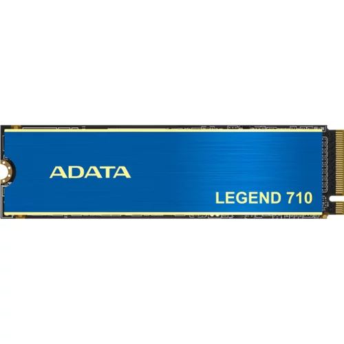 Твердотельный накопитель/ ADATA SSD LEGEND 710, 256GB, M.2(22x80mm), NVMe 1.4, PCIe 3.0 x4, 3D NAND, R/W 2100/1000MB/s, IOPs 90 000/130 000, TBW 65, DWPD 0.23, with Heat Sink (3 года) (ALEG-710-256GCS)