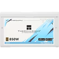 Блок питания Компьютер Power Supply Thermalright, 850W 80+ Gold (ATX, 3.0, PCIe 5.0, Non-modular, 1x24(20+4)pin, 1xCPU 8(4+4)pin, 2xPCIe*2 8(6+2)pin, 5xSATA3, 1x12+4pin (12VHPWR PCIe 5.0 12+4pin 600mm), 3xM (TR-TG850S-W)