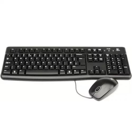 Комплект (клавиатура + мышь)/ Keyboard+mouse Logitech Desktop MK120 Black ( USB, keyboard: waterproof, mouse: optical, 1000dpi, 3btn+Scroll) Retail (920-002561)