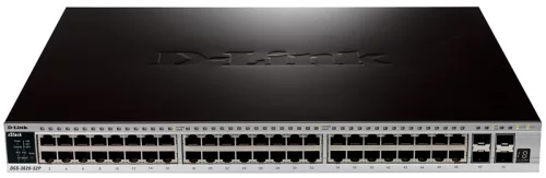 D-Link PROJ Managed L3 Stackable Switch 48x1000Base-T PoE, 4x10GBase-X SFP+, PoE Budget 370W (740W with DPS-700), Surge 6KV, CLI, 100Base-T Management, RJ45 Console, RPS, Alarm relay, SD Card slot, En (DGS-3620-52P/B1AEI)