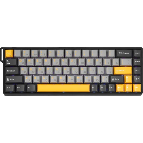 Игровая клавиатура/ Механическая клавиатура AULA WIN68HE MAX Edition Тёмно-серо-светло-серо-жёлтый Wing Chun магнитные свитчи (6978080504098)