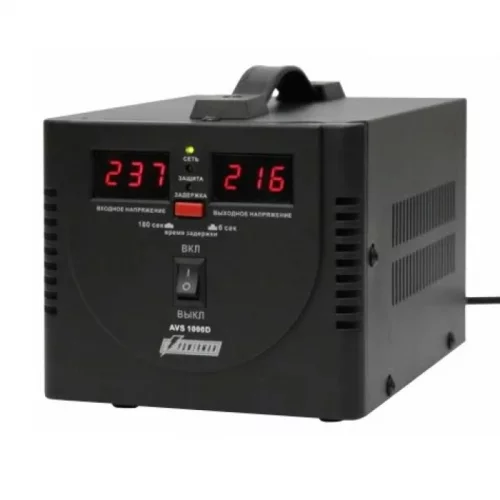 Стабилизатор POWERMAN AVS 1000D, черный, ступенчатый регулятор, цифровые индикаторы уровней напряжения, 1000ВА, 140-260В, максимальный в (POWERMAN AVS 1000D BLACK) фото 2